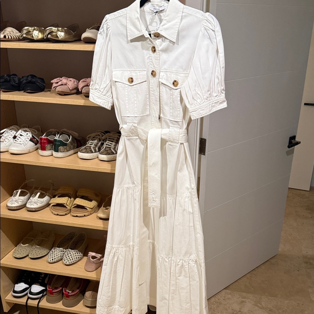 DerekLam10Crossby Elegant White Button-Up maxi Dress